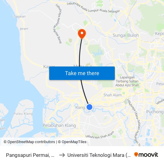 Pangsapuri Permai, Jalan Bukit Kuda to Universiti Teknologi Mara (UiTM) Puncak Alam map