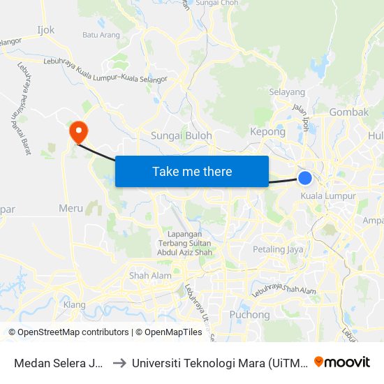 Medan Selera Jalan Duta to Universiti Teknologi Mara (UiTM) Puncak Alam map