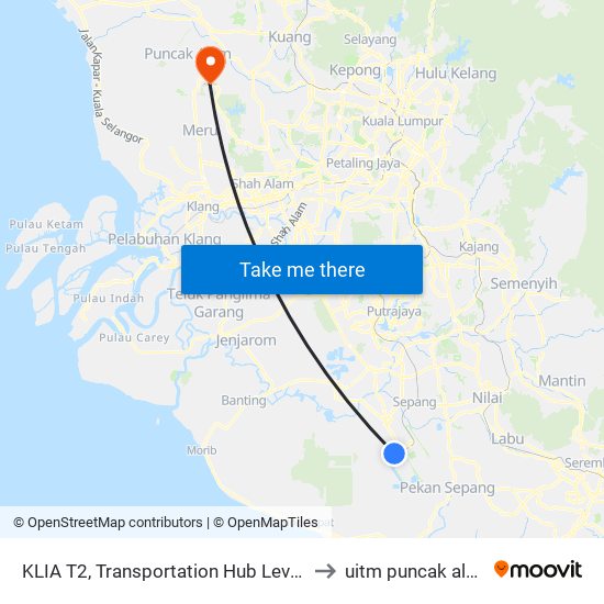 KLIA T2, Transportation Hub Level 1 to uitm puncak alam map