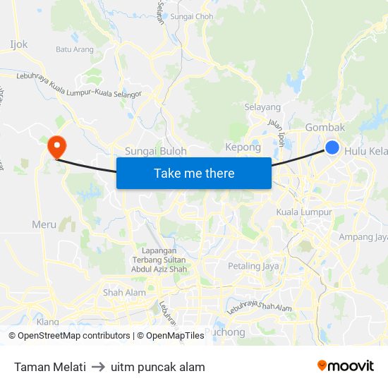 Taman Melati to uitm puncak alam map