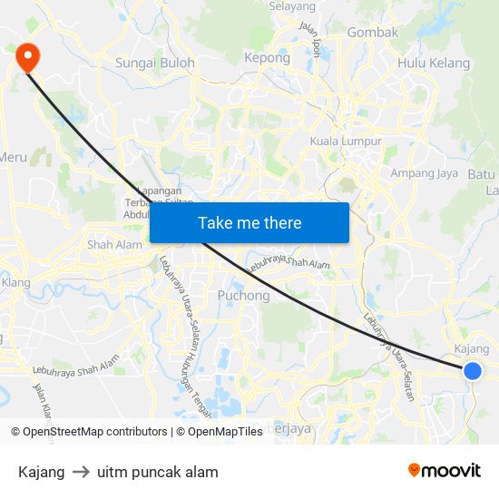 Kajang to uitm puncak alam map