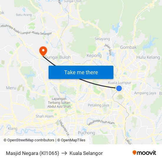 Masjid Negara (Kl1065) to Kuala Selangor map