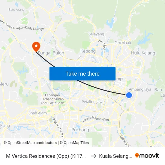 M Vertica Residences (Opp) (Kl1702) to Kuala Selangor map