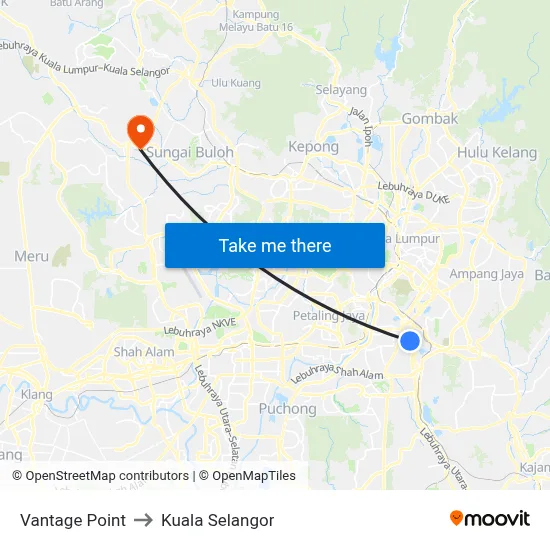 Vantage Point to Kuala Selangor map