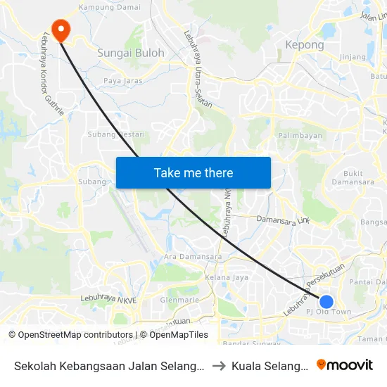 Sekolah Kebangsaan Jalan Selangor to Kuala Selangor map