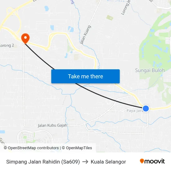 Simpang Jalan Rahidin (Sa609) to Kuala Selangor map