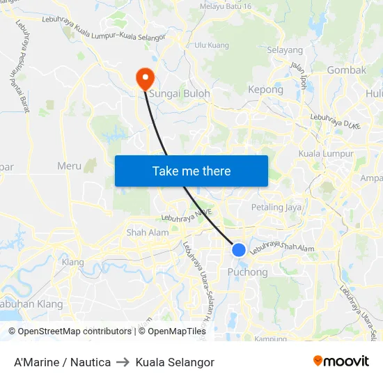 A'Marine / Nautica to Kuala Selangor map