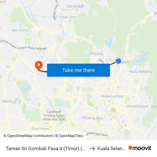 Taman Sri Gombak Fasa 4 (Timur) (Sl239) to Kuala Selangor map