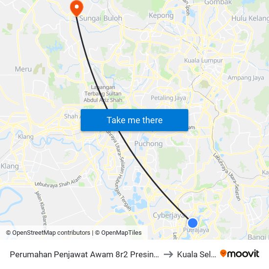 Perumahan Penjawat Awam 8r2 Presint 8 (Barat) (Ppj58) to Kuala Selangor map