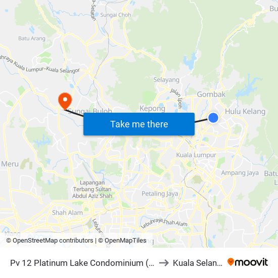 Pv 12 Platinum Lake Condominium (Kl942) to Kuala Selangor map