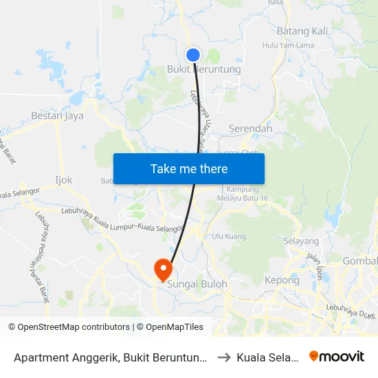 Apartment Anggerik, Bukit Beruntung (Hs41) to Kuala Selangor map