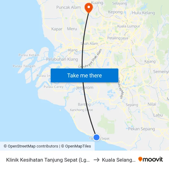 Klinik Kesihatan Tanjung Sepat (Lg75) to Kuala Selangor map