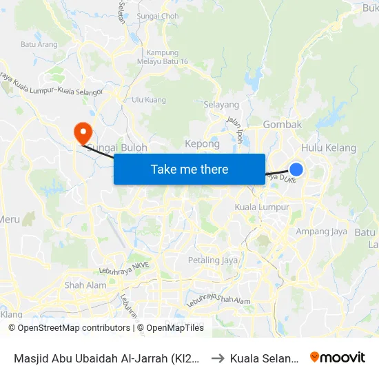 Masjid Abu Ubaidah Al-Jarrah (Kl2093) to Kuala Selangor map