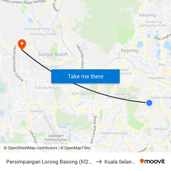 Persimpangan Lorong Basong (Kl2400) to Kuala Selangor map