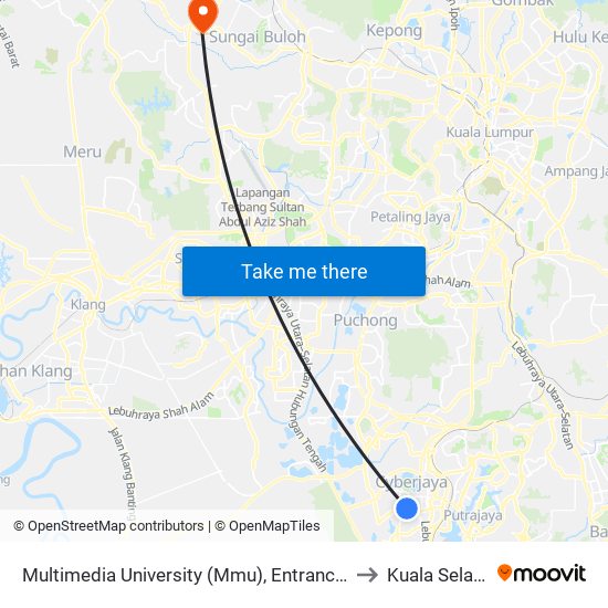 Multimedia University (Mmu), Entrance B (Sp86) to Kuala Selangor map