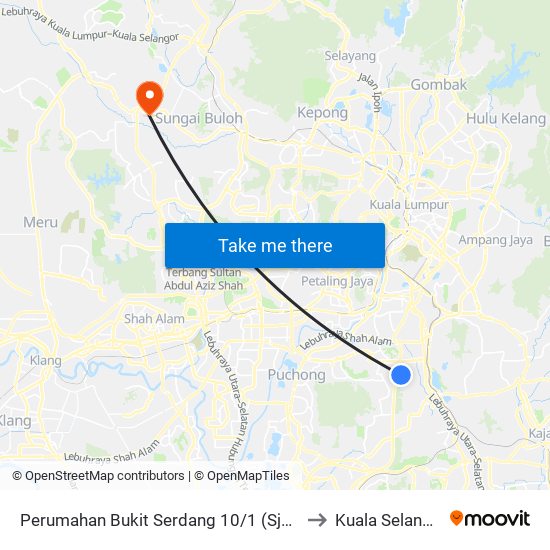 Perumahan Bukit Serdang 10/1 (Sj770) to Kuala Selangor map