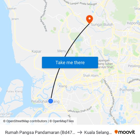 Rumah Pangsa Pandamaran (Bd477) to Kuala Selangor map