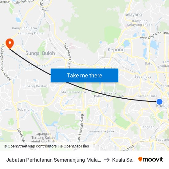Jabatan Perhutanan Semenanjung Malaysia (Jpsm) (Kl2256) to Kuala Selangor map