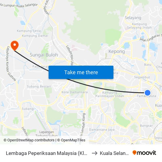 Lembaga Peperiksaan Malaysia (Kl1015) to Kuala Selangor map