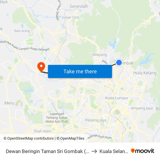 Dewan Beringin Taman Sri Gombak (Sl176) to Kuala Selangor map