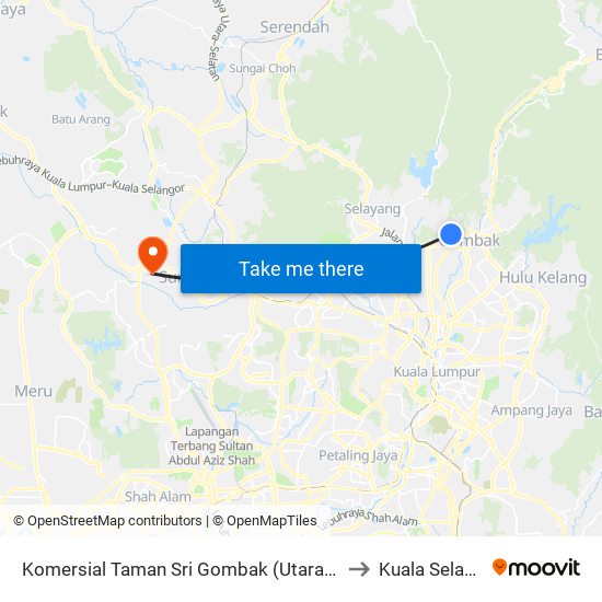 Komersial Taman Sri Gombak (Utara) (Sl245) to Kuala Selangor map