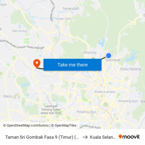 Taman Sri Gombak Fasa 9 (Timur) (Sl201) to Kuala Selangor map