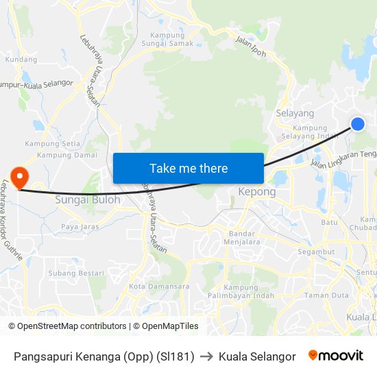 Pangsapuri Kenanga (Opp) (Sl181) to Kuala Selangor map