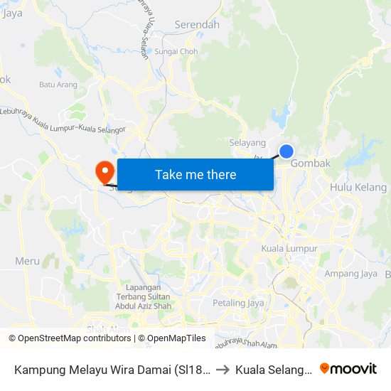 Kampung Melayu Wira Damai (Sl184) to Kuala Selangor map