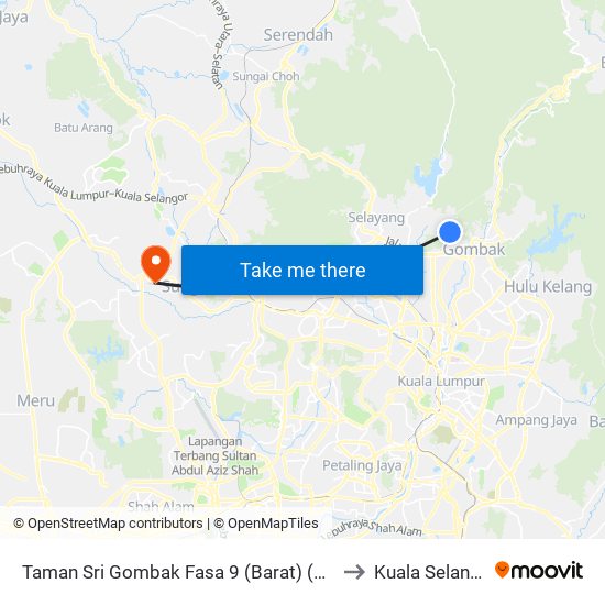 Taman Sri Gombak Fasa 9 (Barat) (Sl194) to Kuala Selangor map