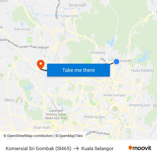 Komersial Sri Gombak (Sl465) to Kuala Selangor map
