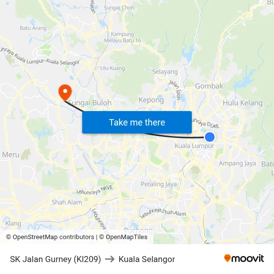SK Jalan Gurney (Kl209) to Kuala Selangor map
