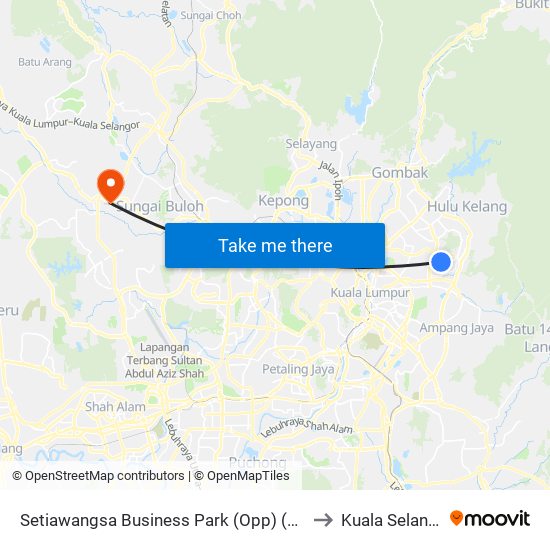 Setiawangsa Business Park (Opp) (Kl437) to Kuala Selangor map