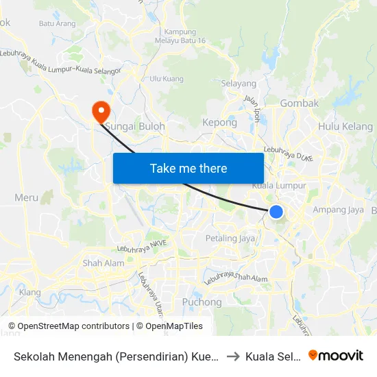 Sekolah Menengah (Persendirian) Kuen Cheng (Kl276) to Kuala Selangor map