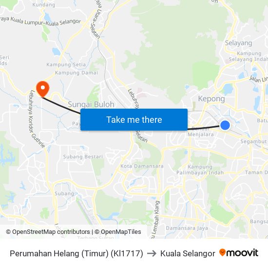 Perumahan Helang (Timur) (Kl1717) to Kuala Selangor map