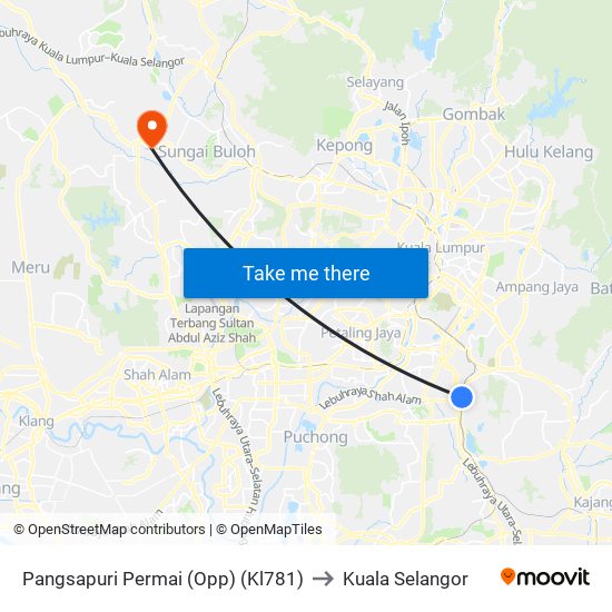 Pangsapuri Permai (Opp) (Kl781) to Kuala Selangor map