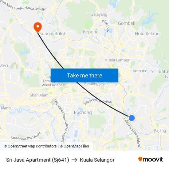 Sri Jasa Apartment (Sj641) to Kuala Selangor map