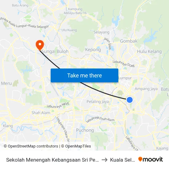 Sekolah Menengah Kebangsaan Sri Permaisuri (Kl333) to Kuala Selangor map