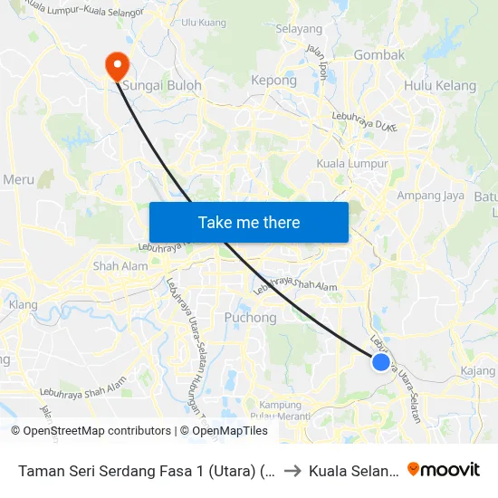 Taman Seri Serdang Fasa 1 (Utara) (Sj646) to Kuala Selangor map