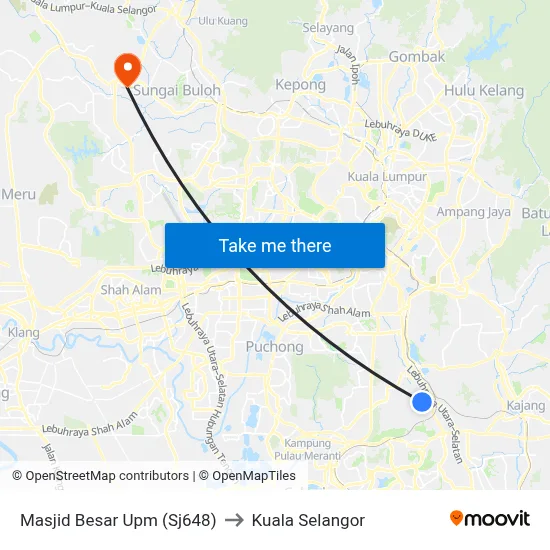 Masjid Besar Upm (Sj648) to Kuala Selangor map