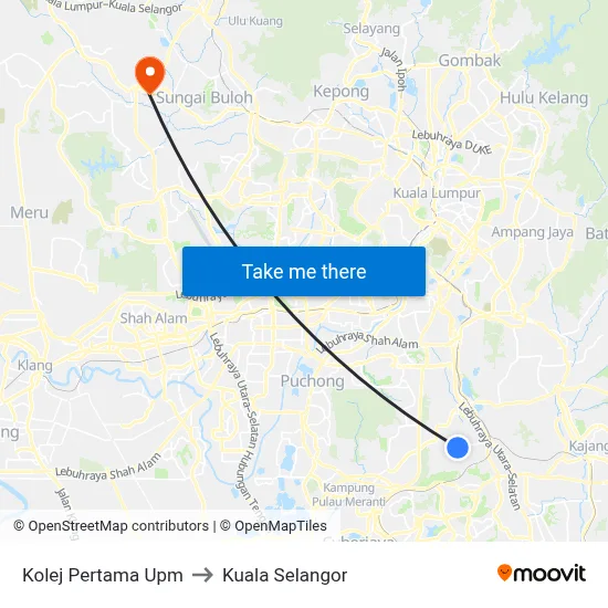 Kolej Pertama Upm to Kuala Selangor map
