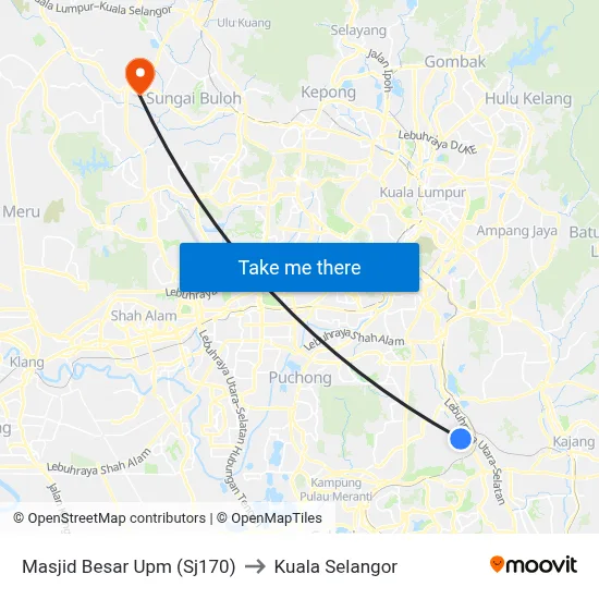 Masjid Besar Upm (Sj170) to Kuala Selangor map