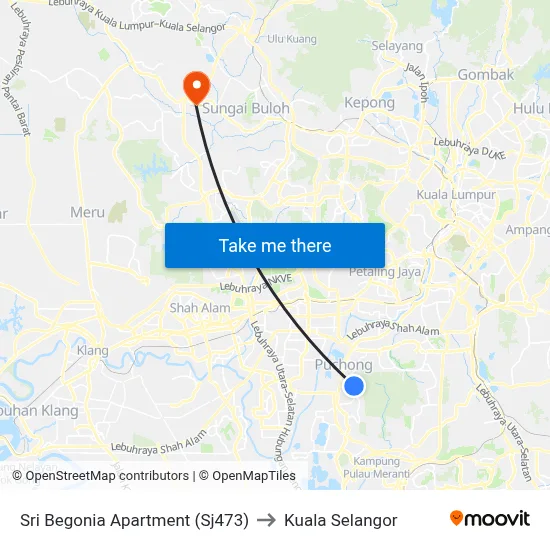 Sri Begonia Apartment (Sj473) to Kuala Selangor map
