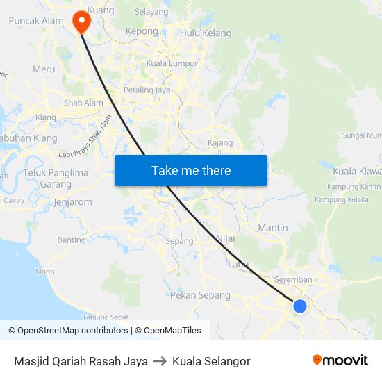 Masjid Qariah Rasah Jaya to Kuala Selangor map