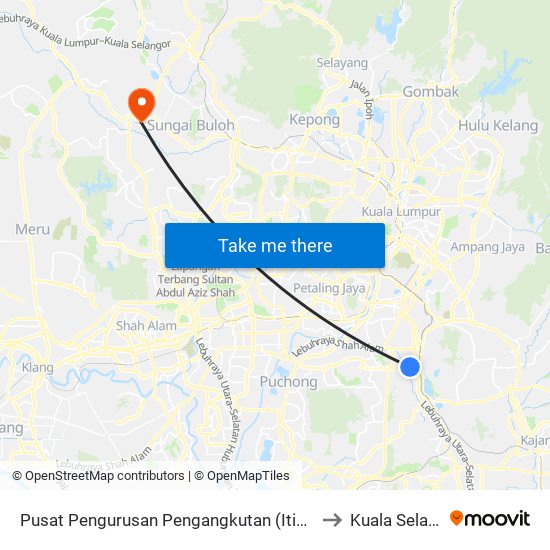 Pusat Pengurusan Pengangkutan (Itis) (Kl2545) to Kuala Selangor map