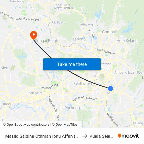 Masjid Saidina Othman Ibnu Affan (Kl1960) to Kuala Selangor map