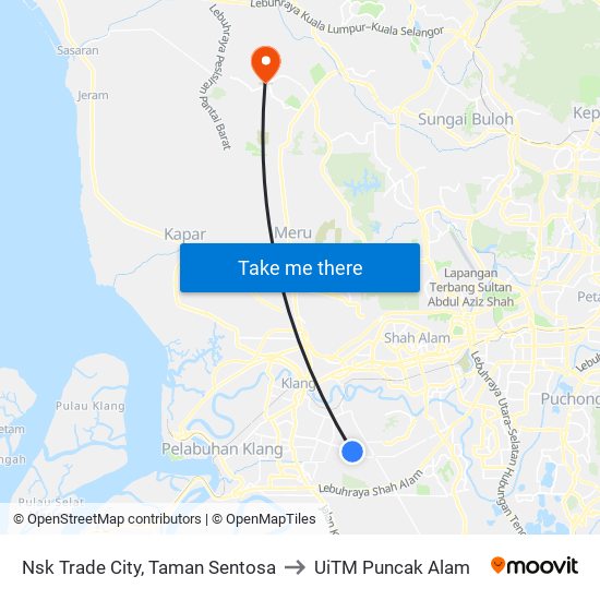 Nsk Trade City, Taman Sentosa to UiTM Puncak Alam map