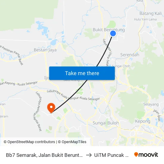 Bb7 Semarak, Jalan Bukit Beruntung 7a to UiTM Puncak Alam map