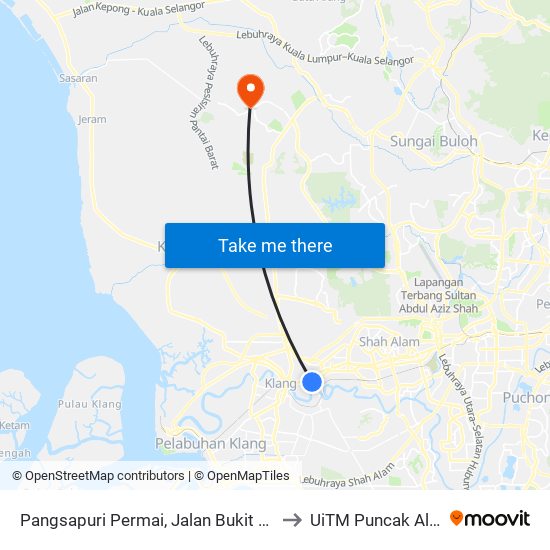 Pangsapuri Permai, Jalan Bukit Kuda to UiTM Puncak Alam map