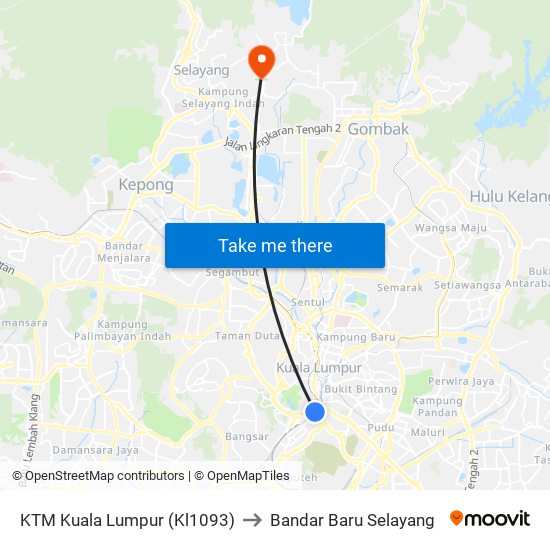 KTM Kuala Lumpur (Kl1093) to Bandar Baru Selayang map