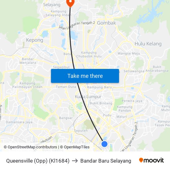 Queensville (Opp) (Kl1684) to Bandar Baru Selayang map